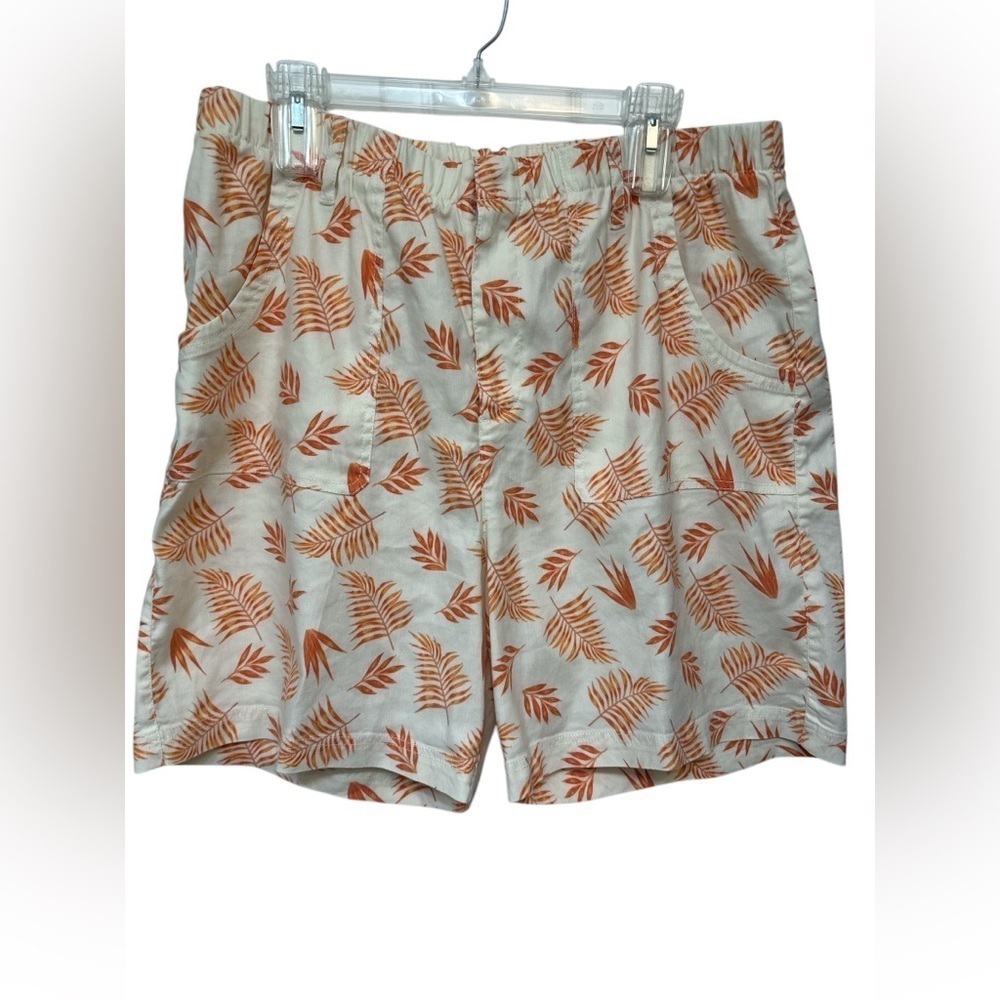 Soft Surroundings Linen Blend Shorts Summer Breeze Coral Orange